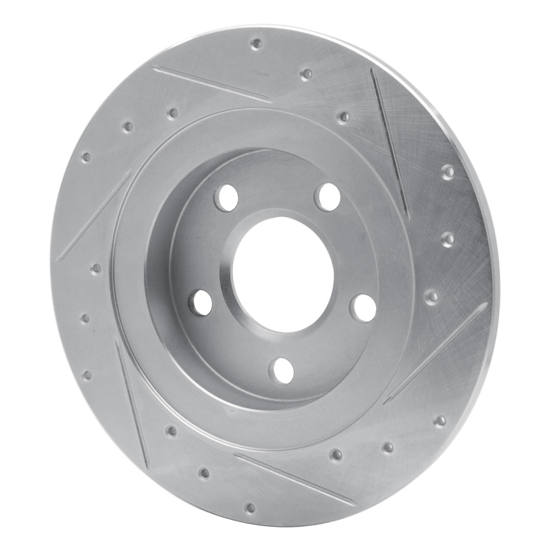 Buick Park Avenue Brake Rotor (1) - Rear Left - R1 Concepts - Drilled & Slotted - Silver - `98-`05